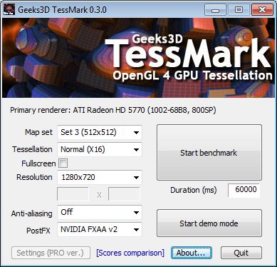 TessMark, OpenGL 4 tessellation benchmark