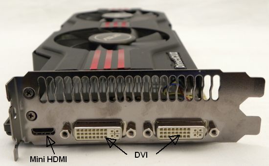 ASUS GeForce GTX 560, output connectors