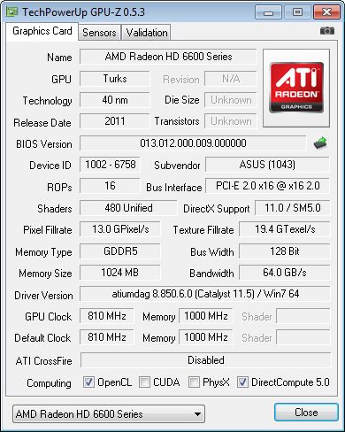 HD 6670 + GPU-Z