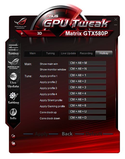 ASUS GPU Tweak overclocking utility