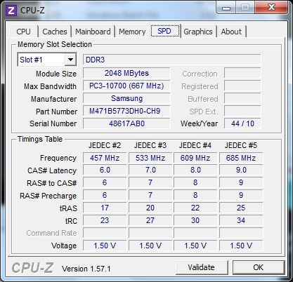 ASUS EeePC 1215B Netbook - CPU-Z