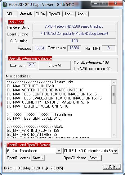 ASUS EeePC 1215B Netbook - GPU Caps Viewer