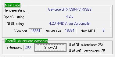 GPU Caps Viewer, OpenGL 4.2 support