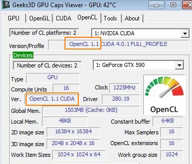 R280.19, OpenCL 1.1 exposed