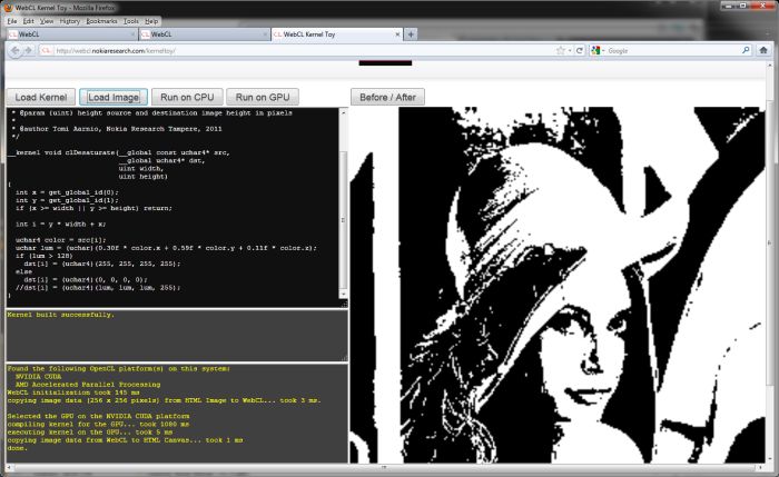 WebCL, Nokia Kernel Toy