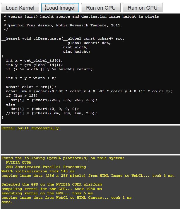 WebCL Kernel Toy