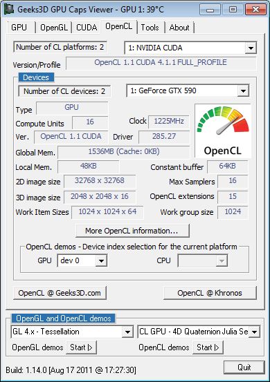 GPU Caps Viewer, NVIDIA R280.47 OpenGL 4.2 driver