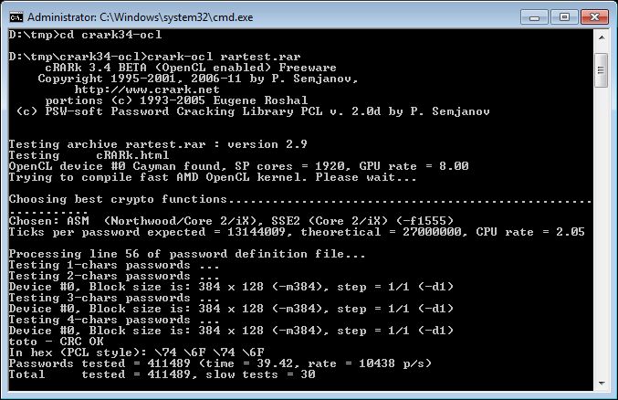 cRARk, OpenCL, Radeon HD 6970