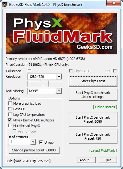 FluidMark 1.4.0, main GUI