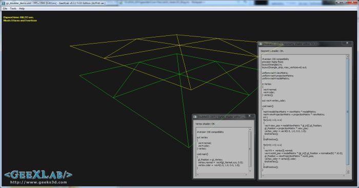 GeeXLab, geometry shader in GLSL