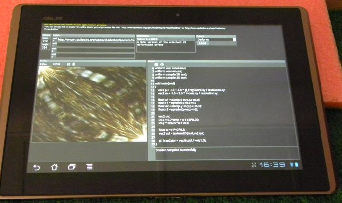 ASUS Eee Pad Transformer, WebGL test