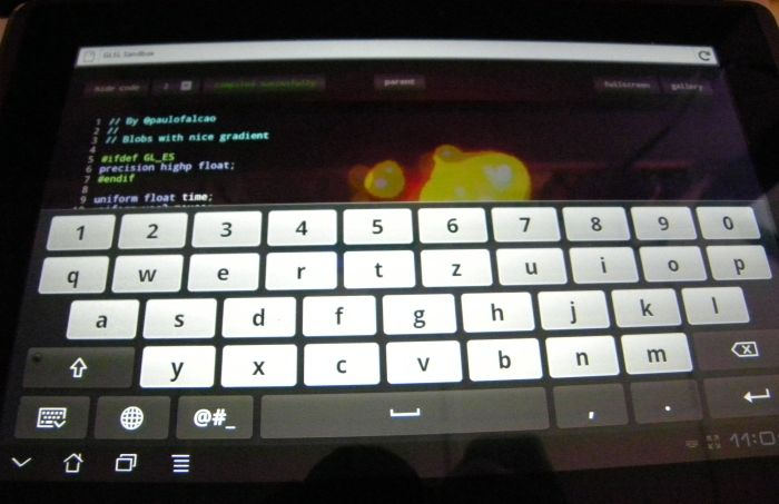 ASUS Eee Pad Transformer, WebGL test