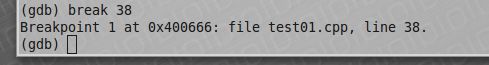 Linux programming, break point in GDB