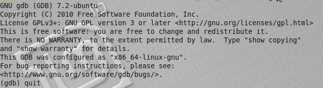 Linux programming, GDB header message