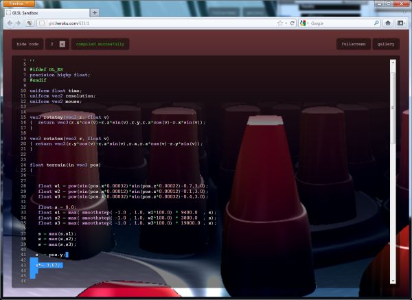 ASUS Eee Pad Transformer, WebGL test, GLSL Sandbox