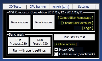 MSI Kombustor, X-score and P-score