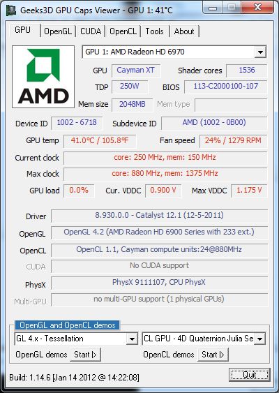 AMD Catalyst 12.1 GPU Caps Viewer