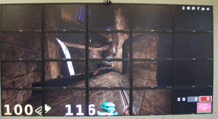 ClusterGL on a wall of 20 monitors