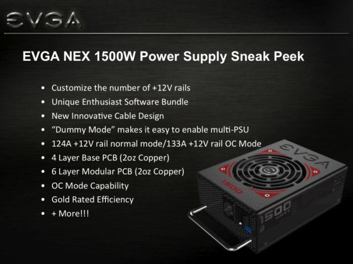 EVGA 1500W NEX Power Supply Unit, features