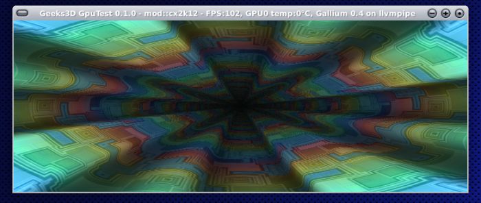 OpenGL test, Gallium3D llvmpipe software renderer