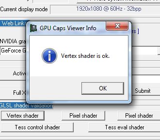 GPU Caps Viewer 1.15.0, GLSL shader validation utility