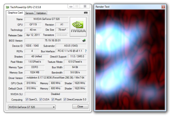 GPU-Z 0.5.8 New Render Test for and ASIC Quality Feature | Geeks3D