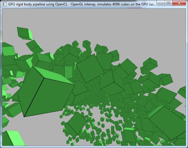 OpenCL Rigid Body Simulation Test, Radeon HD 6970