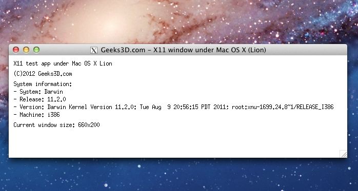 X Window X11 app demo under Mac OS X