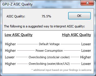 EVGA GTX 580 Classified ULtra, GPU-Z, ASIC quality