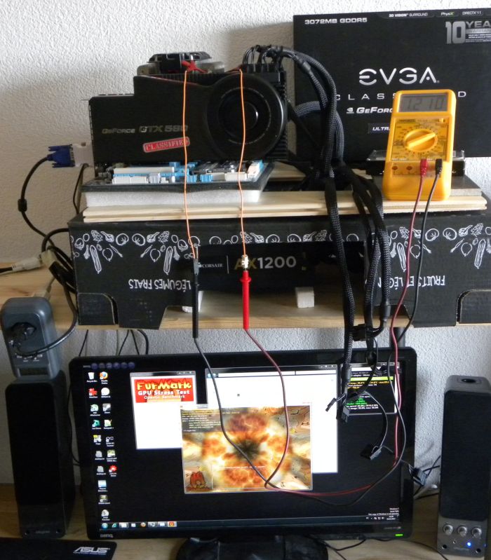 EVGA GTX 580 Classified Ultra, power consumption test with FurMark