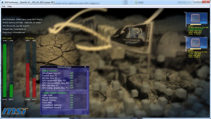 MSI Kombustor, PhysX test