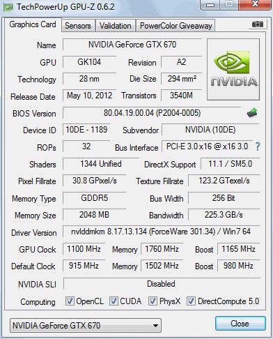 NVIDIA GeForce GTX 670