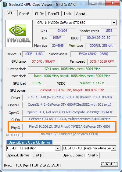 NVIDIA PhysX System Software 9.12.0613 | Geeks3D