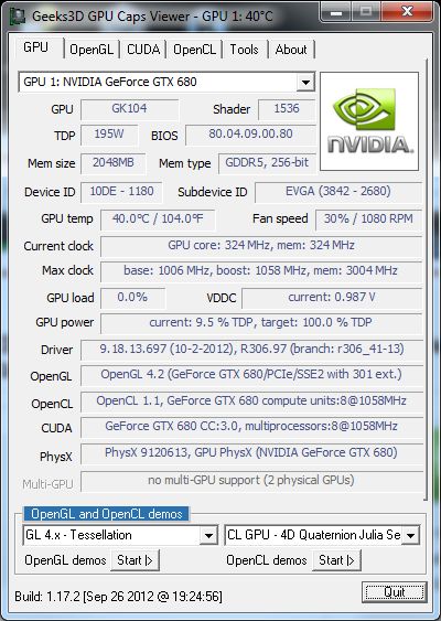 GPU Caps Viewer, NVIDIA R306.97