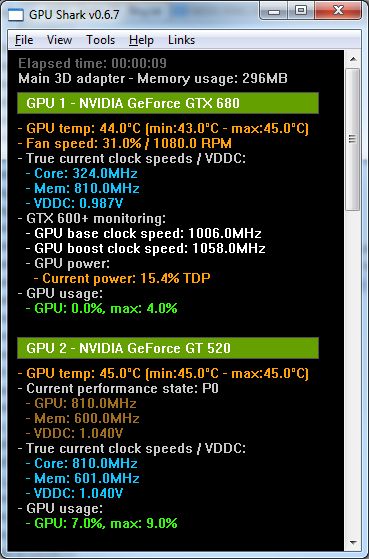 GPU Shark 0.6.7, simple mode