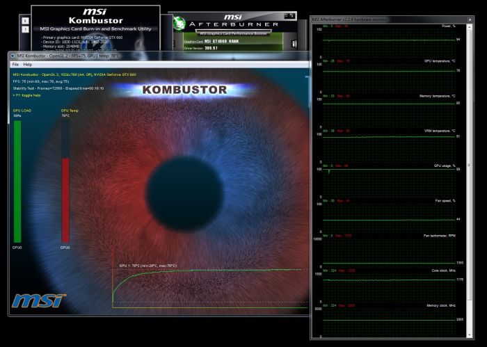 MSI GeForce GTX 660 HAWK - Burn-in test - MSI Kombustor