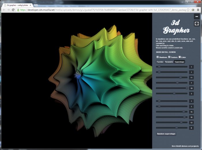 3D Grapher: a WebGL App to Draw 3D Surfaces | Geeks3D