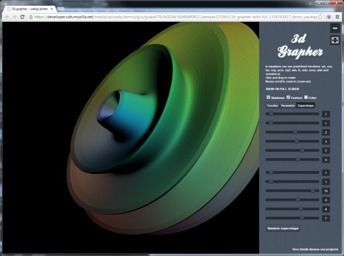 3D Grapher: a WebGL App to Draw 3D Surfaces