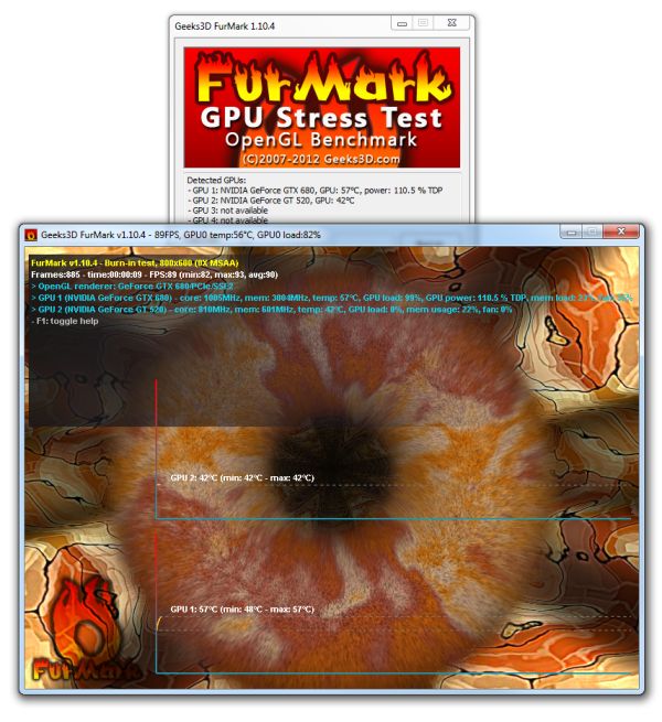 FurMark, GPU stress test, burn-in utility