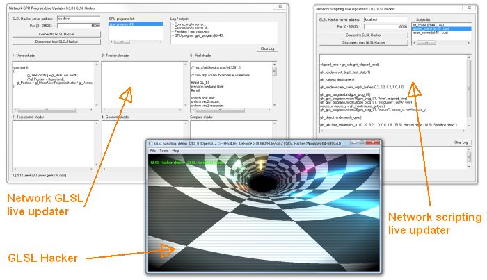 GLSL Hacker, network live coding tools