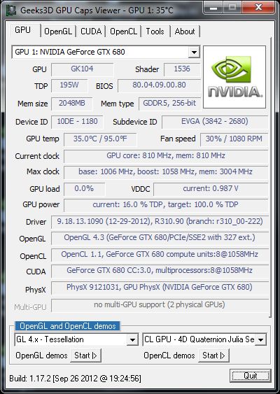 NVIDIA R310.90 + GPU Caps Viewer