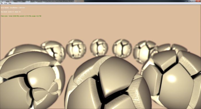 GLSL Hacker - Tessellated spheres + depth of field (DoF)