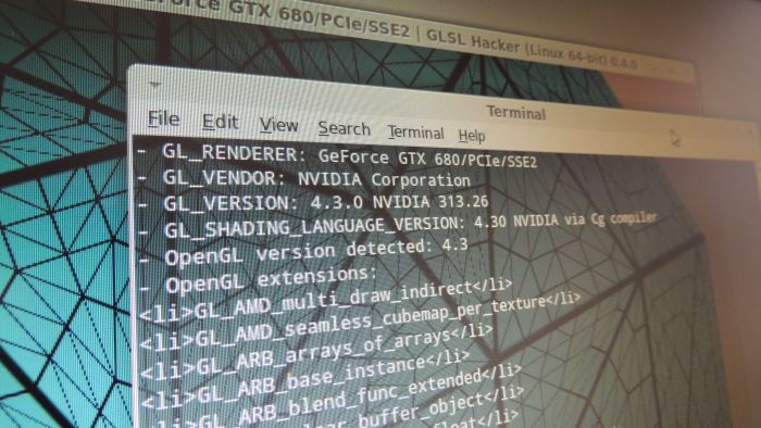NVIDIA R313.26 for Linux, GLSL Hacker test