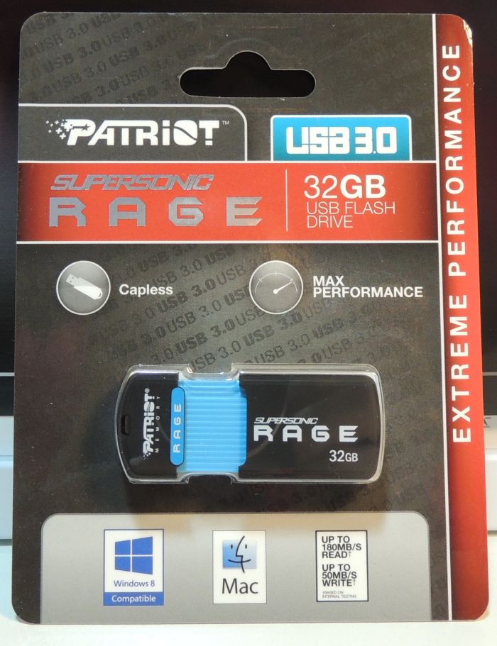 Patriot Supersonic RAGE 32GB USB 3.0 Flash Drive