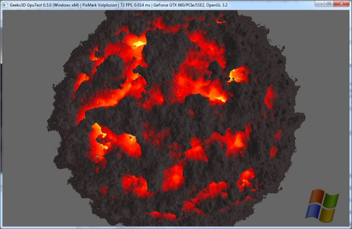 GpuTest, Volplosion OpenGL 3.2 pixel shader test