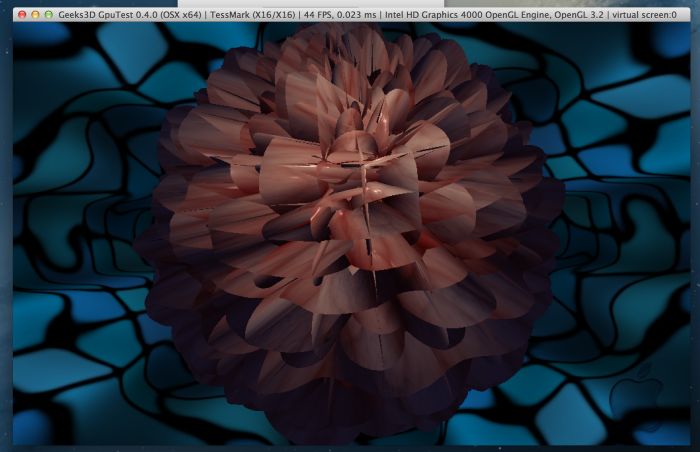 GpuTest 0.4.0: TessMark, OpenGL 4 under Mac OSX, Intel HD Graphics 4000