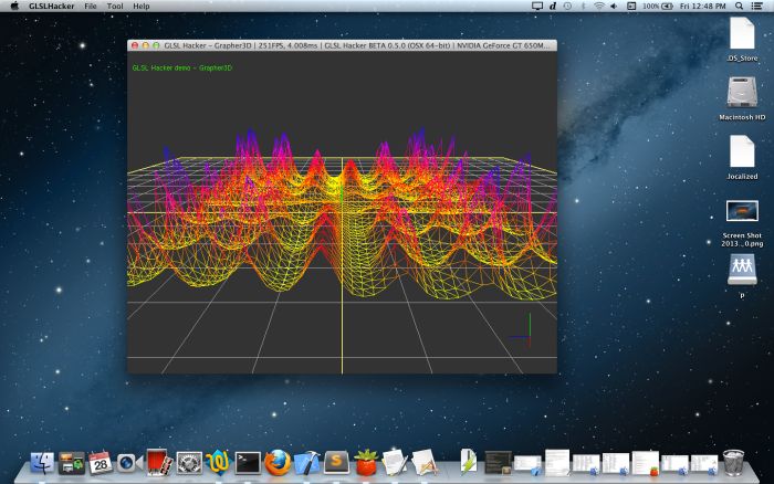 GLSL Hacker, Graph3D demo, Mac OS X