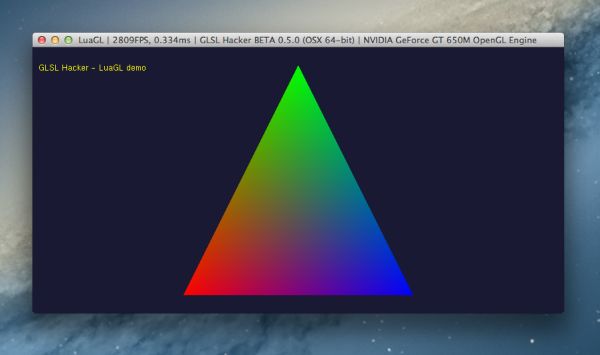 GLSL Hacker, LuaGL demo, Mac OS X