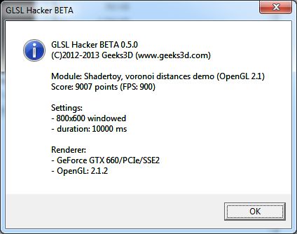 GLSL Hacker benchmark score