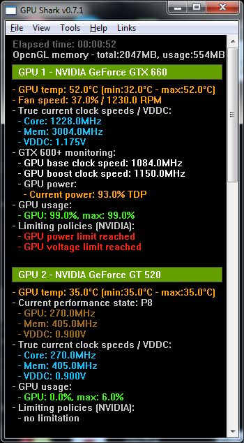 GPU Shark 0.7.1, NVIDIA limiting policies, GPU Boost
